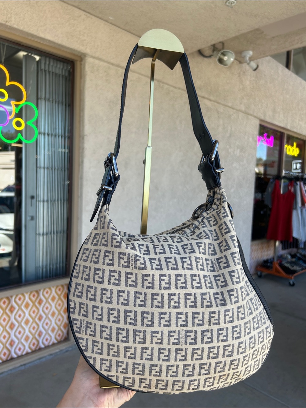 Fendi Oyster vintage Zucca print shoulder bag